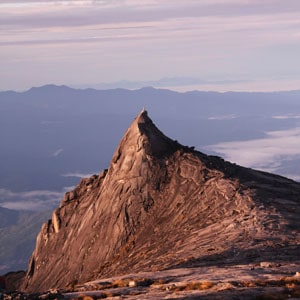 Mountain peak above the clouds