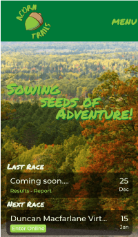 Screenshot of the Acorn Trails website on a phone